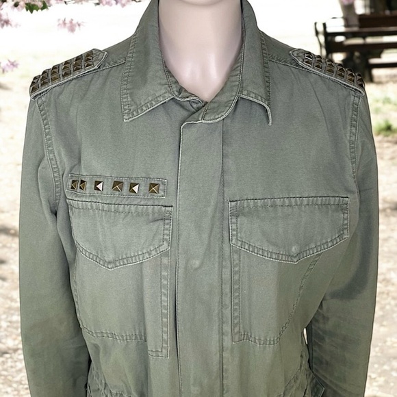 Mudd Army Green Studded Military Jacket - Picture 10 of 17